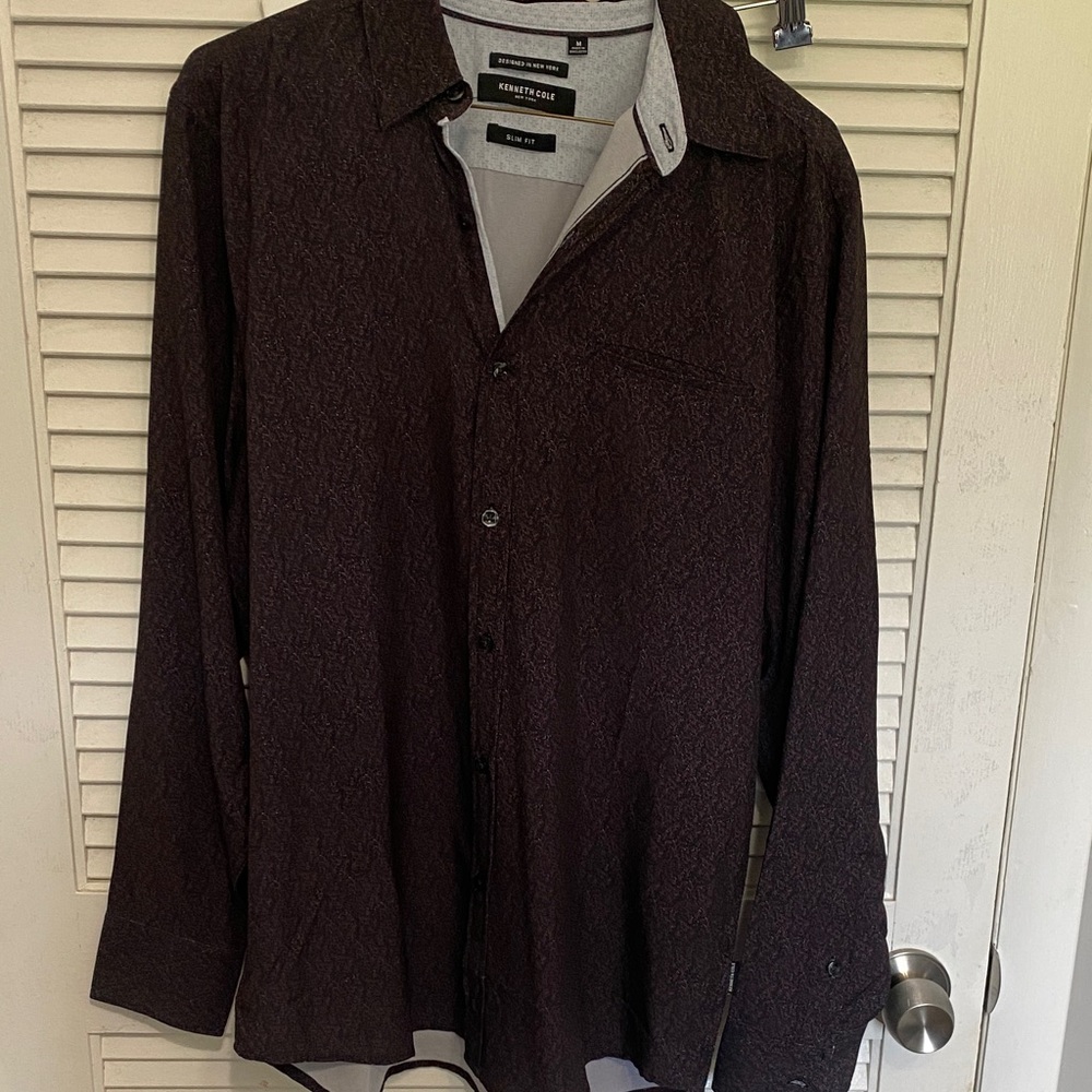 Kenneth Cole Dark Brown Button-Up Shirt